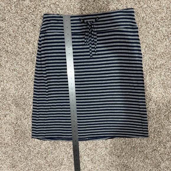 Vintage y2k Womens Grey Navy Blue Striped Leyla Low Waist Knee Length Skirt Sz S - Picture 6 of 6
